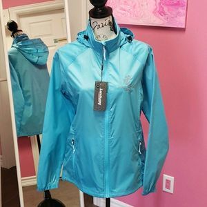 NWT 💕Landway Blue Zip Up Windbreaker Rain Jacket